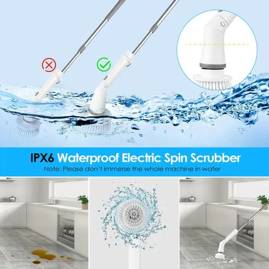 Adjustable Handle Electric Spin Scrubber