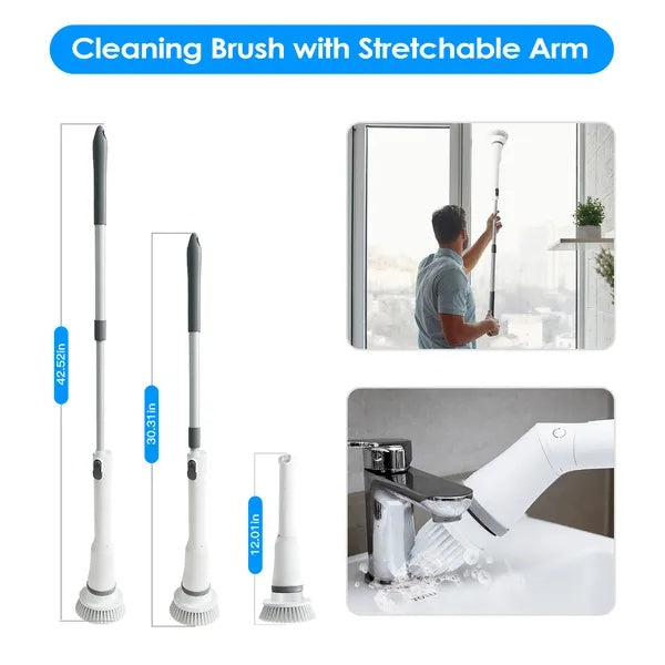 Adjustable Handle Electric Spin Scrubber