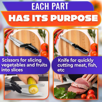 2-in-1 Kitchen Scissors with Cutting Board