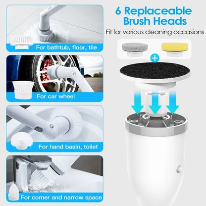 Adjustable Handle Electric Spin Scrubber